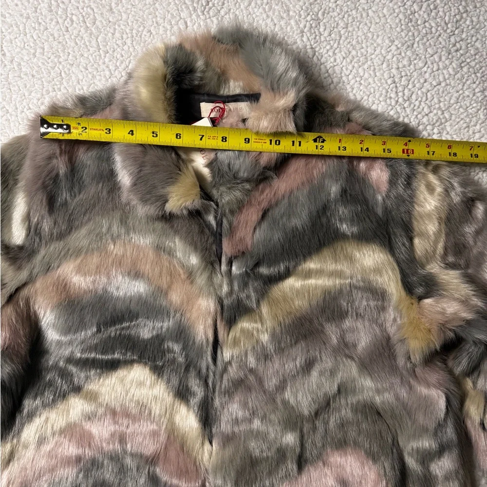 NWT Solitaire Multicolor Faux Fur Teddy Jacket